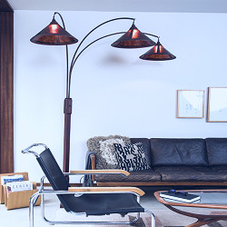 Mica 3 Light Arc Floor Lamp - Bronze Arc Lamp | Nova of California